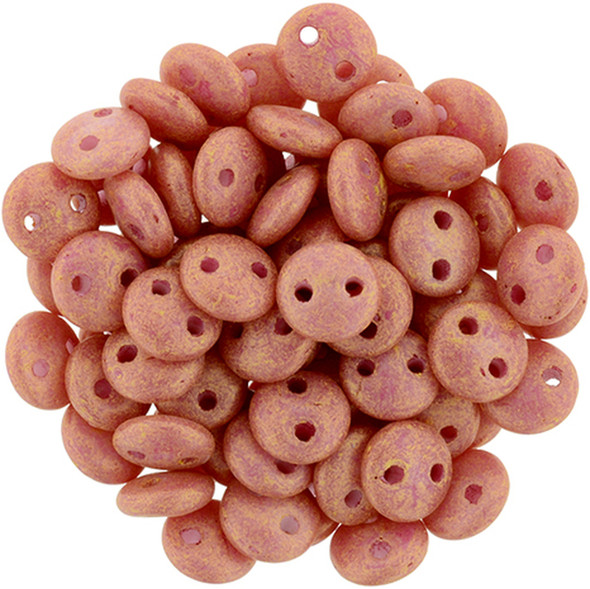 2-Hole Lentil Beads 6mm CzechMates PACIFICA WATERMELON