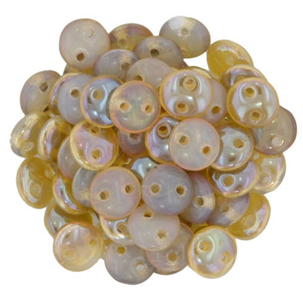 2-Hole Lentil Beads 6mm CzechMates MILKY JONQUIL CELSIAN