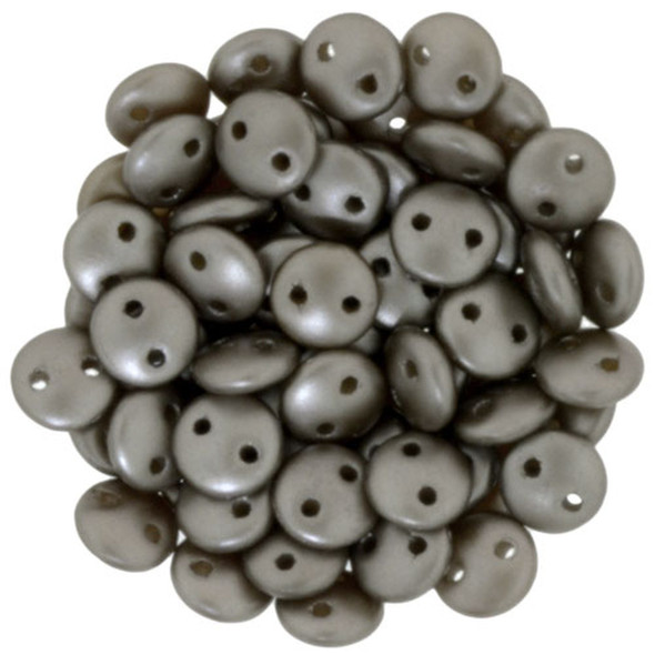 2-Hole Lentil Beads 6mm CzechMates PEARL COAT BROWN SUGAR