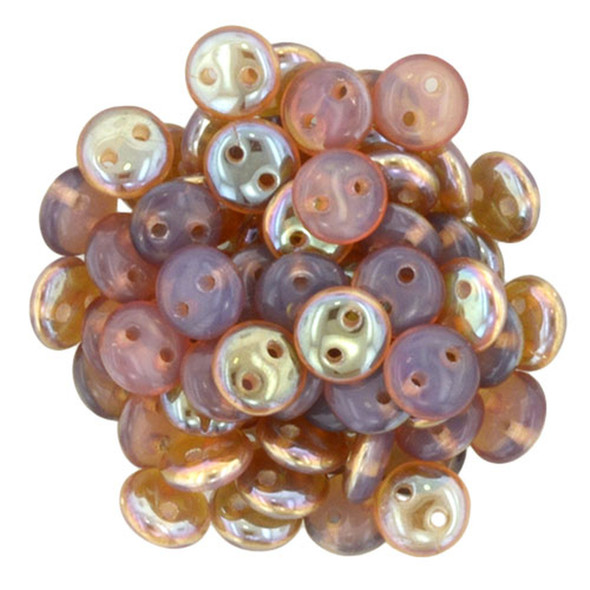 2-Hole Lentil Beads 6mm CzechMates MILKY PINK CELSIAN