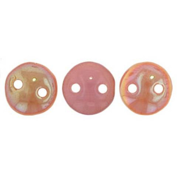 2-Hole Lentil Beads 6mm MILKY PINK CELSIAN