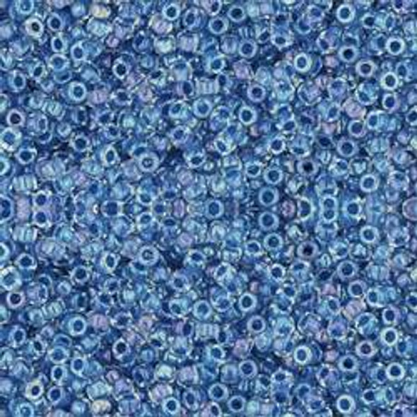 Toho ROUND 15/0 Seed Beads LUSTER CRYSTAL CARIBBEAN BLUE LINED