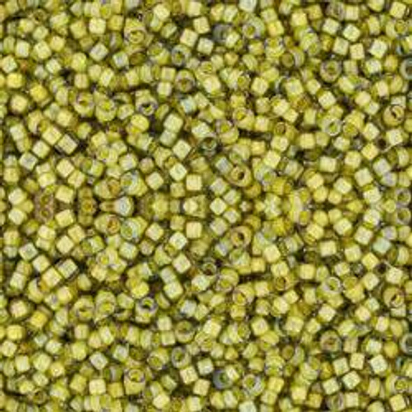 Toho ROUND 15/0 Seed Beads LUSTER BLACK DIAMOND OPAQUE YELLOW LINED