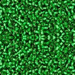 Toho ROUND 15/0 Seed Beads SILVER LINED GRASS GREEN