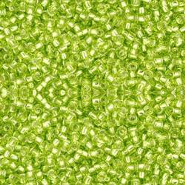 Toho ROUND 15/0 Seed Beads SILVER LINED LIME GREEN