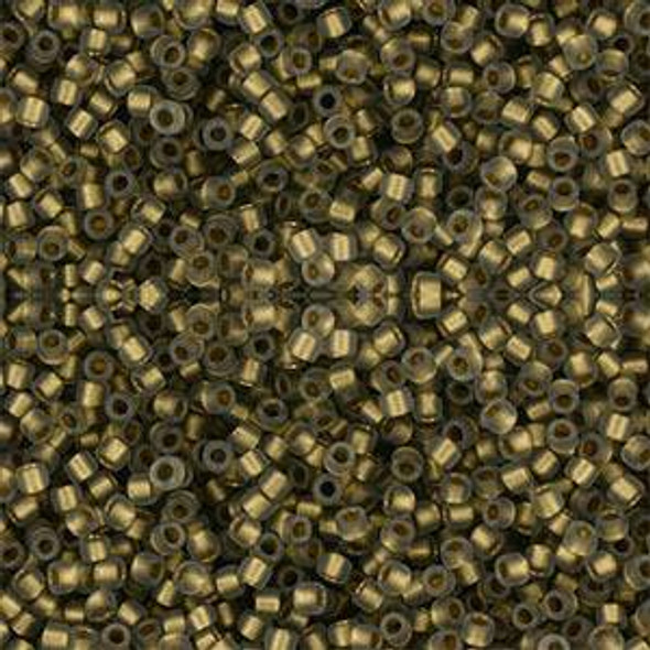 Toho ROUND 15/0 Seed Beads GOLD LINED FROSTED BLACK DIAMOND