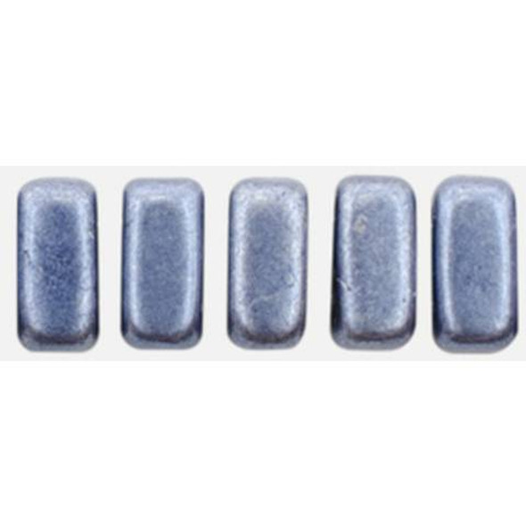 2-Hole Brick Beads 6x3mm CzechMates SATURATED METALLIC GALAXY BLUE