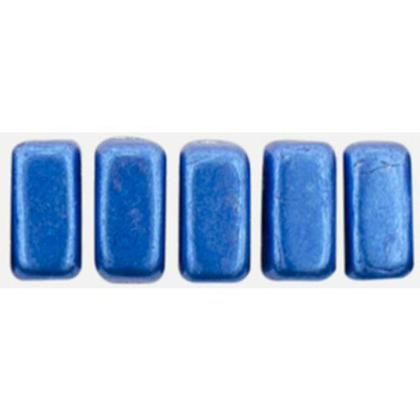 2-Hole Brick Beads 6x3mm CzechMates SATURATED METALLIC BLUESTONE