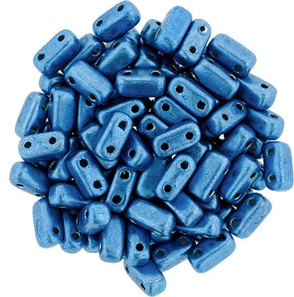 2-Hole Brick Beads 6x3mm CzechMates SATURATED METALLIC LITTLE BOY BLUE