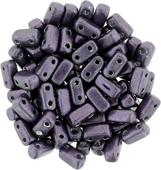 2-Hole Brick Beads 6x3mm CzechMates SATURATED METALLIC TAWNY PORT