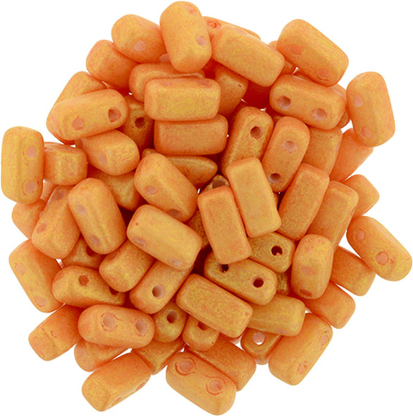 2-Hole Brick Beads 6x3mm CzechMates PACIFICA TANGERINE