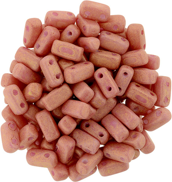 2-Hole Brick Beads 6x3mm CzechMates PACIFICA WATERMELON