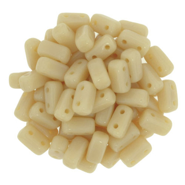 2-Hole Brick Beads 6x3mm CzechMates OPAQUE LT BEIGE