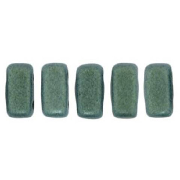 2-Hole Brick Beads CzechMates METALLIC SUEDE LT GREEN 2-Hole Brick Beads CzechMates METALLIC SUEDE LT GREEN