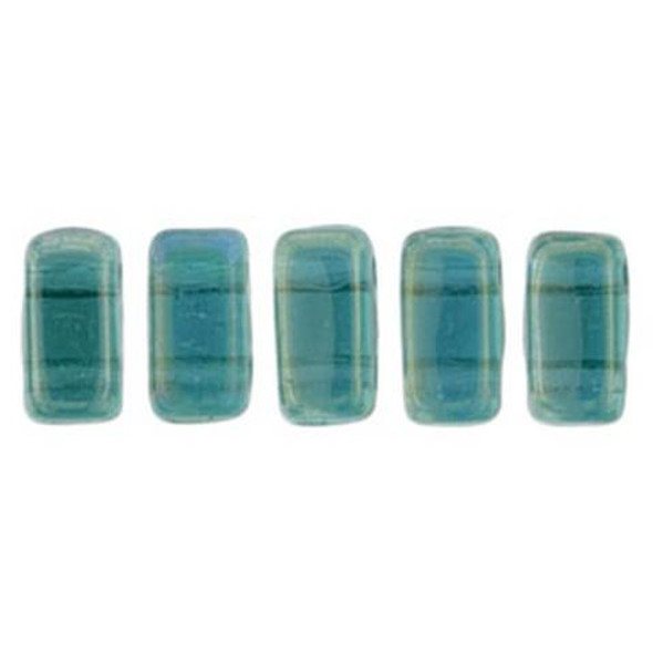 2-Hole Brick Beads CzechMates LUSTER IRIS ATLANTIS BLUE