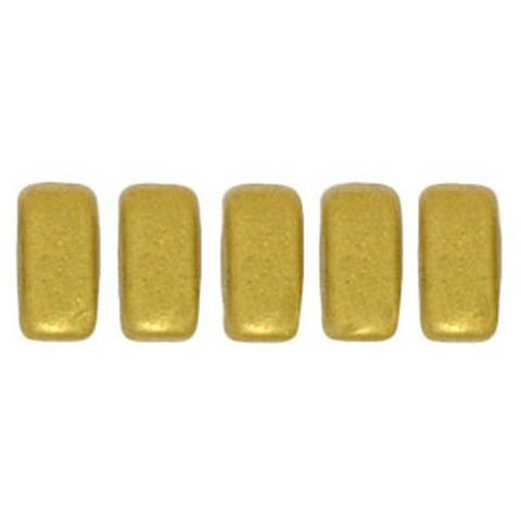 2-Hole Brick Beads CzechMates MATTE METALLIC AZTEC GOLD
