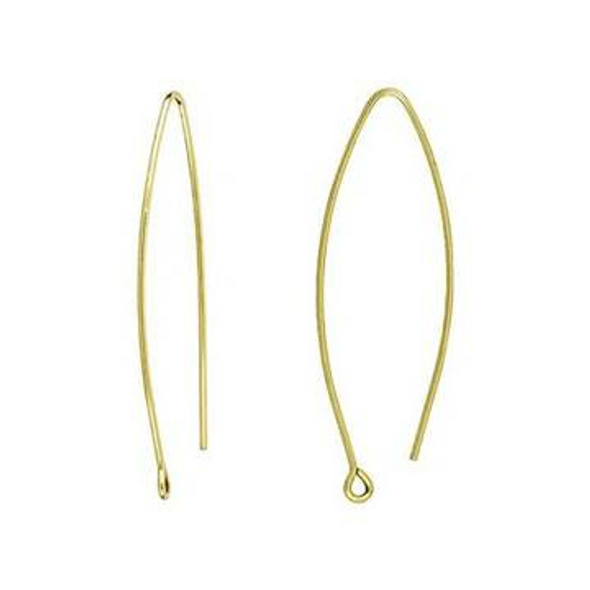 NUNN DESIGN Small Open Oval Ear Wire Antique Gold Plated Brass