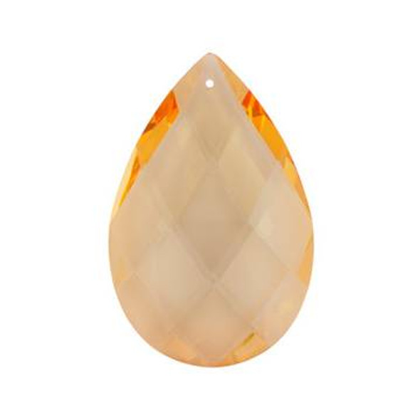 Preciosa Crystal Almond Drop Pendant 89x58mm LIGHT ORANGE