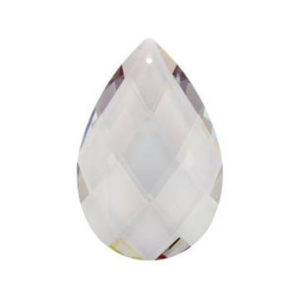 Preciosa Crystal Almond Drop Pendant 89x58mm DOVE GREY