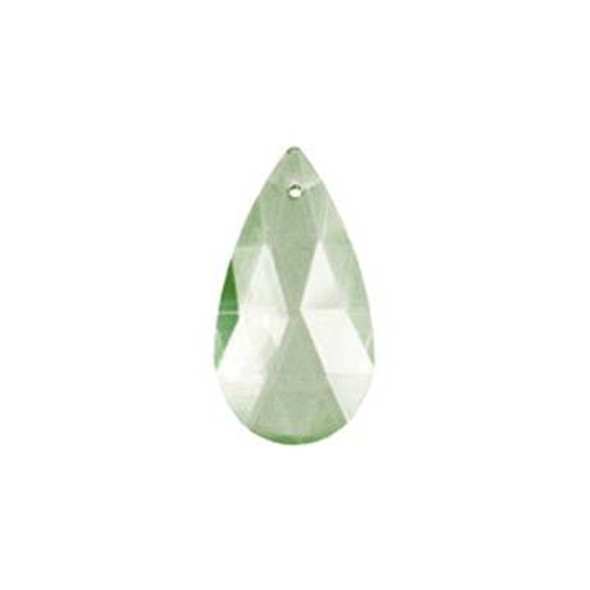 Preciosa Crystal Almond Drop Pendant 38x19mm SAGE GREEN