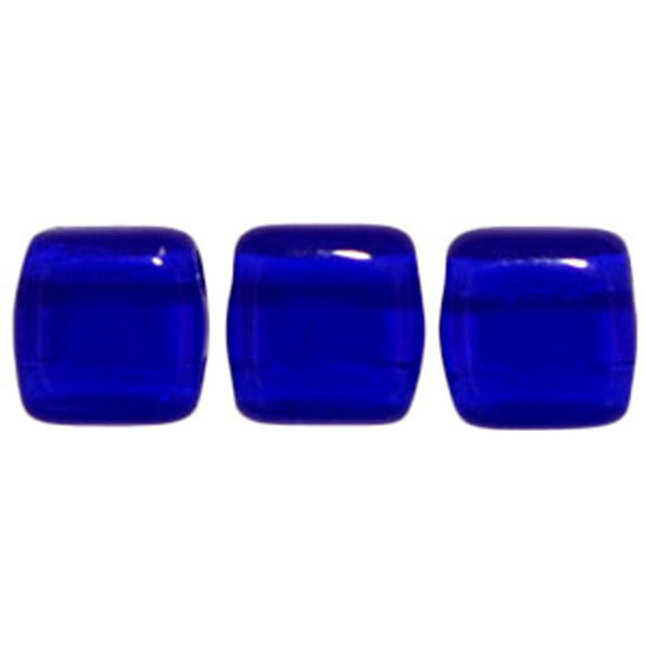 2-Hole TILE Beads 6mm COBALT