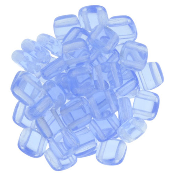 2-Hole TILE Beads 6mm CzechMates LT SAPPHIRE