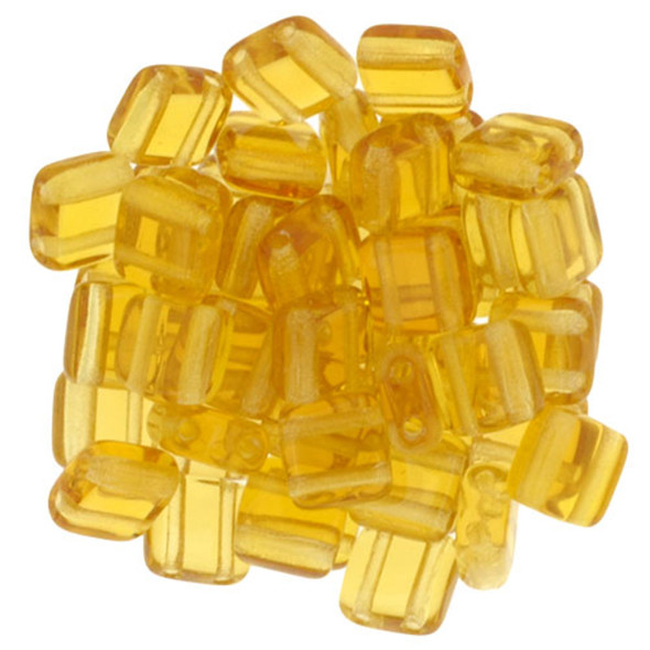 2-Hole TILE Beads 6mm CzechMates TOPAZ