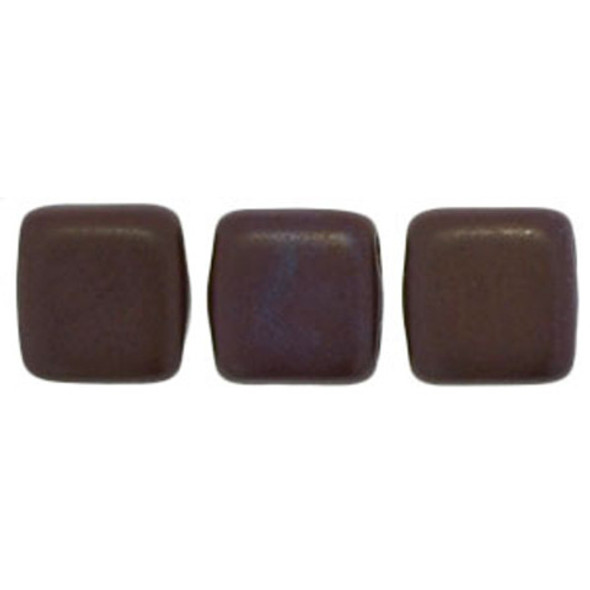 2-Hole TILE Beads 6mm CHOCOLATE BROWN MATTE BRONZE VEGA