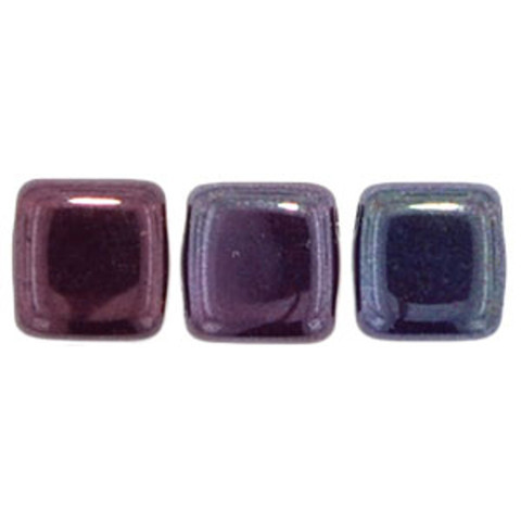 2-Hole TILE Beads 6mm RUBY VEGA
