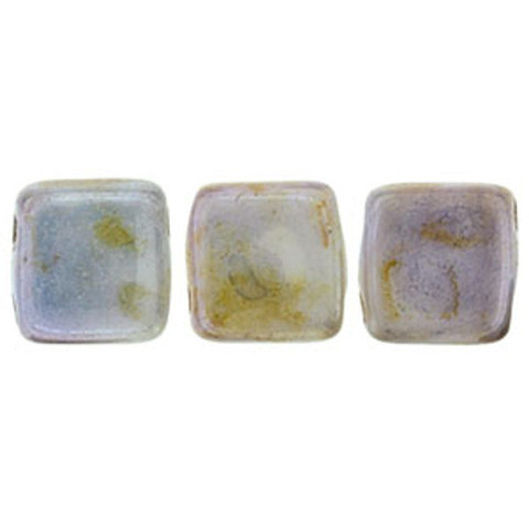 2-Hole TILE Beads 6mm LUSTER OPAQUE GREEN