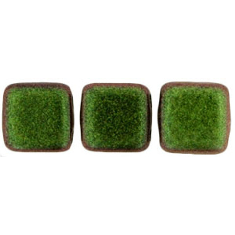 2-Hole TILE Beads 6mm POLYCHROME OLIVE MAUVE