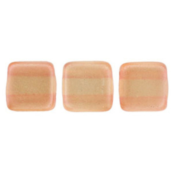 2-Hole TILE Beads 6mm PEARL LIGHTS POMELO Czech Glass Beads