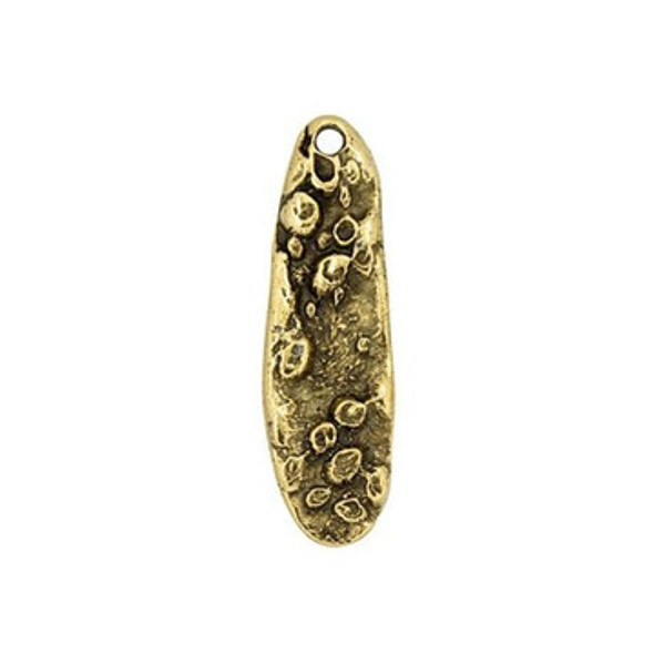 NUNN DESIGN Organic Mussel Shell Charm Antique Gold Plated Pewter