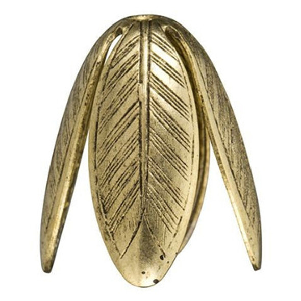 NUNN DESIGN Grande Leaf Bead Cap 14mm Antique Gold Plated Brass