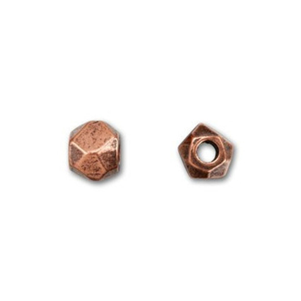 NUNN DESIGN Faceted Round Bead 6mm Antique Copper Plated