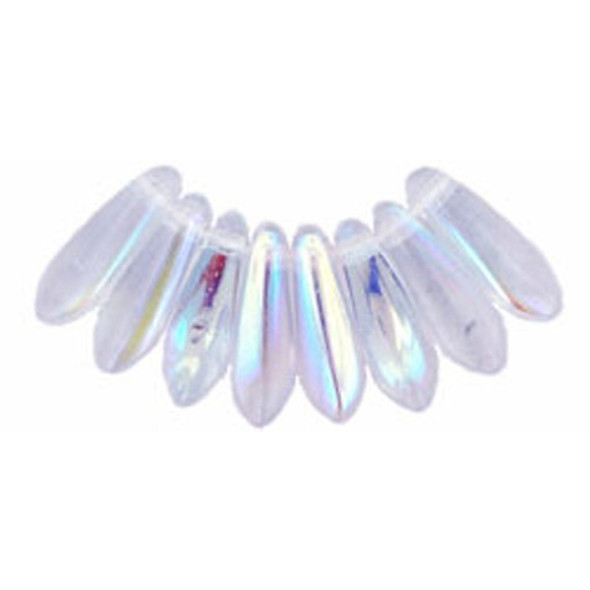 Czech Glass Dagger Beads 10x3mm ALEXANDRITE AB