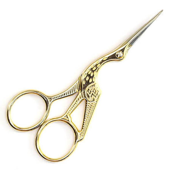 EMBROIDERY SCISSORS BIRD 4.6" Lt. Gold Plated