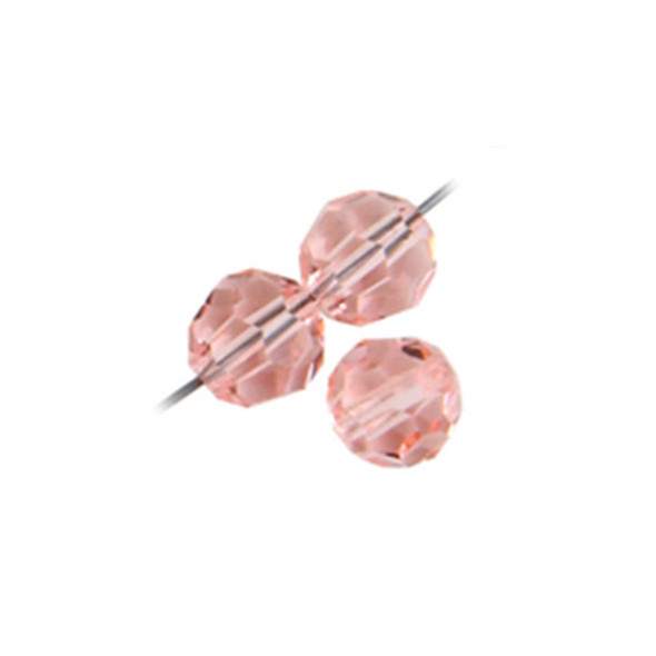 Preciosa Crystal Faceted Round 4mm LIGHT ROSE