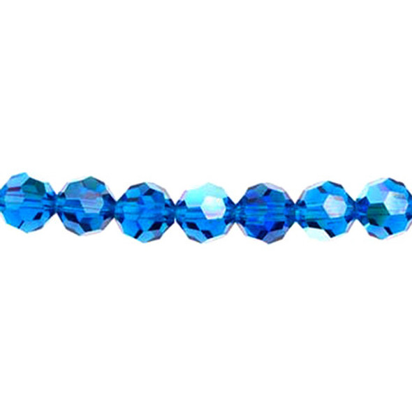 Preciosa Crystal Faceted Round Bead 4mm CAPRI BLUE