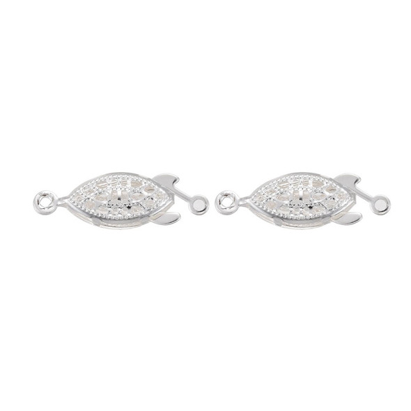 FILBCL-2157SP-FILIGREE BOX Clasp 21.5x7mm Silver Plated Stainless Steel