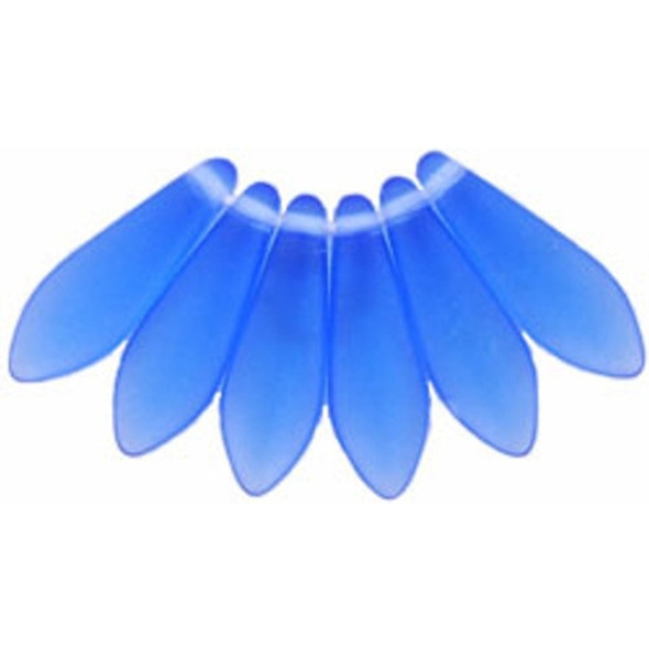 Czech Glass Dagger Beads 16x5mm MATTE SAPPHIRE