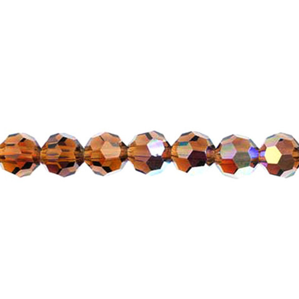 Preciosa Crystal Faceted Round Bead 5mm SMOKE TOPAZ AB