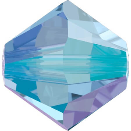 Swarovski Crystal Bicone Beads 4mm LIGHT SAPPHIRE SHIMMER 2X 5328
