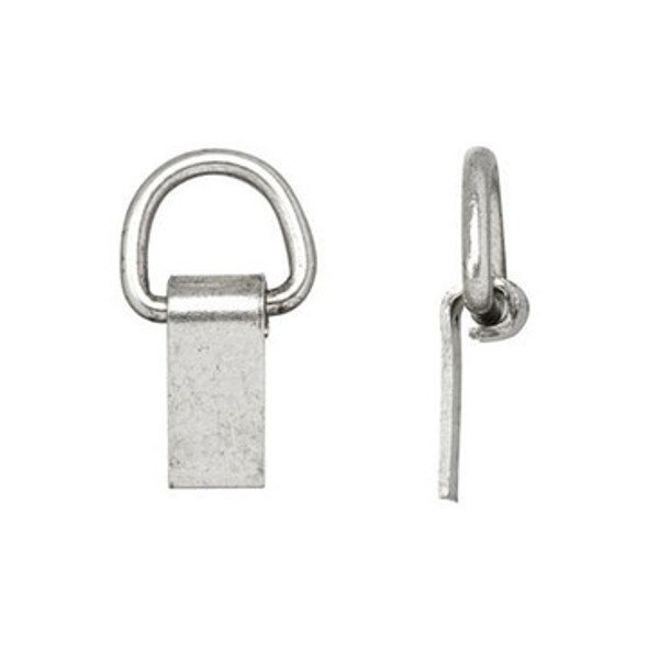 NUNN DESIGN Hinged Loop Bail 6x4mm Antique Silver Plated Brass