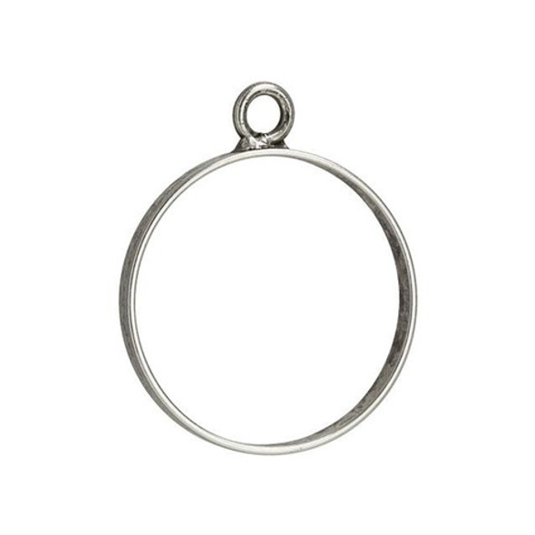 NUNN DESIGN Large Round Open Frame Pendant Antique Silver Plated Pewter