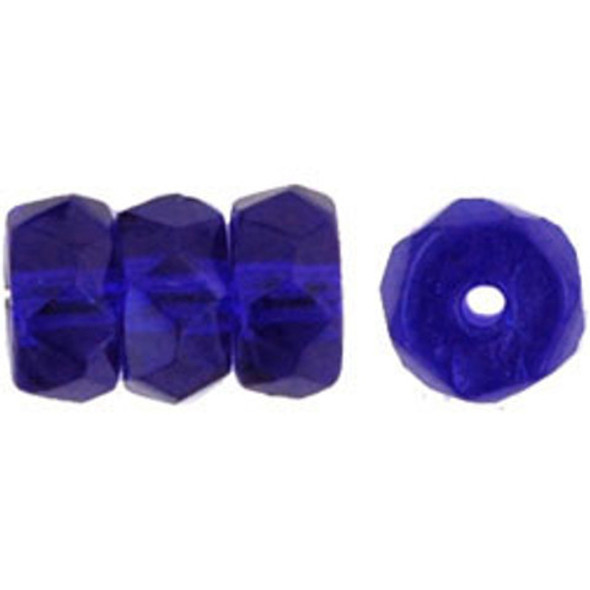 Rondelle 6x3mm Czech Glass Beads COBALT