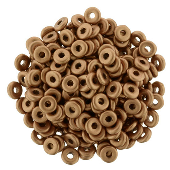 Czech Glass Ring Beads 1x4mm MATTE METALLIC BRONZE COPPER