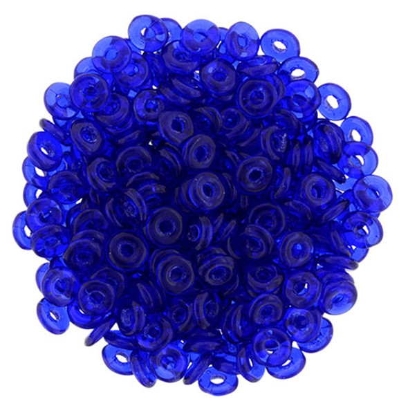 Czech Glass Ring Beads 1x4mm COBALT