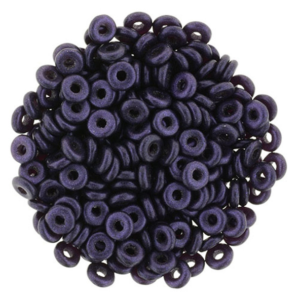 Czech Glass Ring Beads 1x4mm METALLIC SUEDE PURPLE