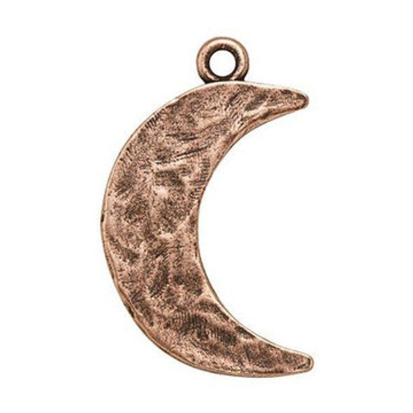 NUNN DESIGN Hammered Crescent Moon Charm Antique Copper Plated Pewter